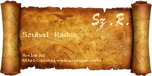 Szuhai Rados névjegykártya